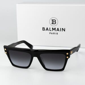 Balmain Men Sunglasses Titanium Black Gold Grey Cat Eye B-V BPS-121A-54